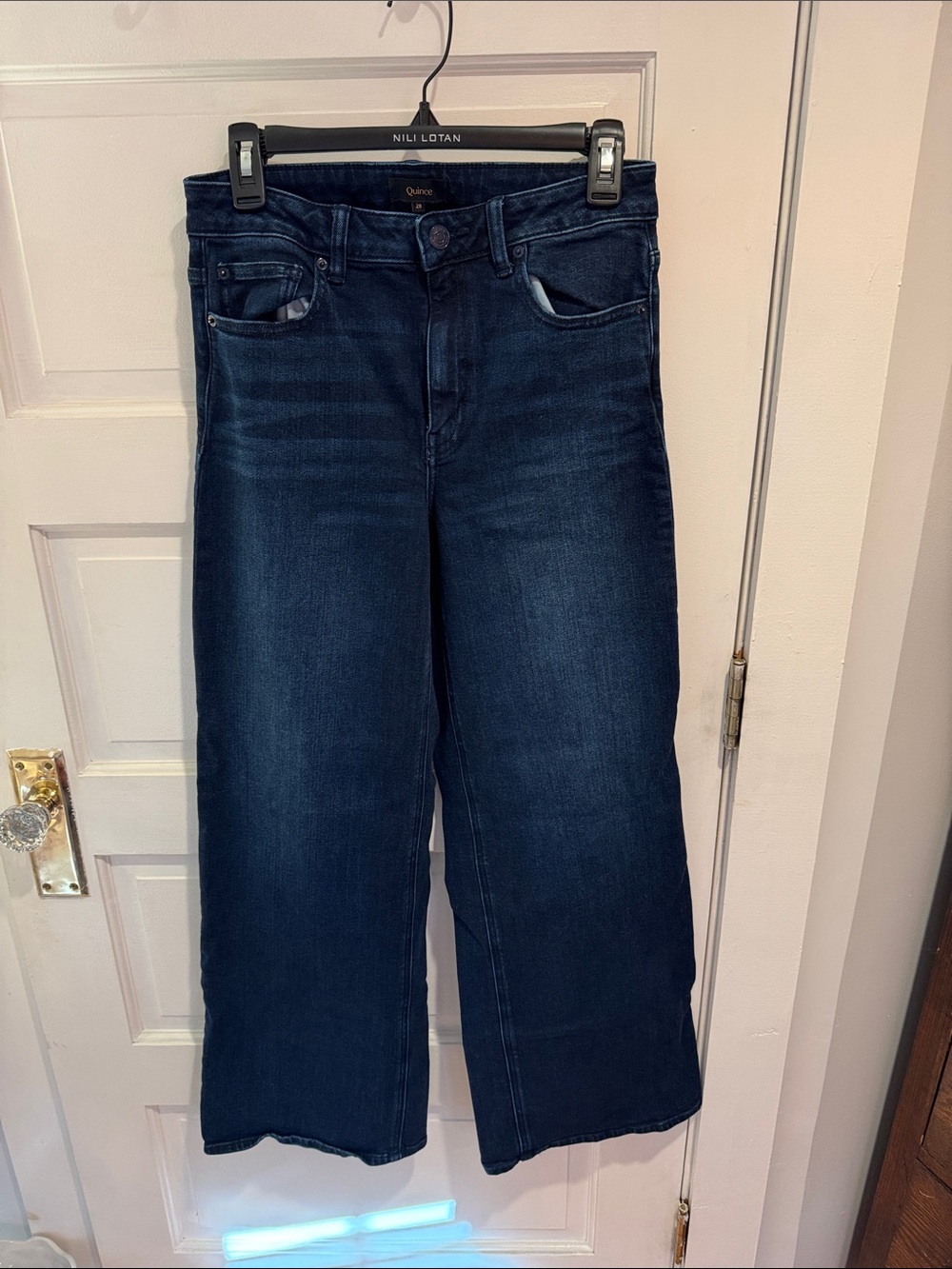 Quince Dark Indigo Wide-Leg Jeans